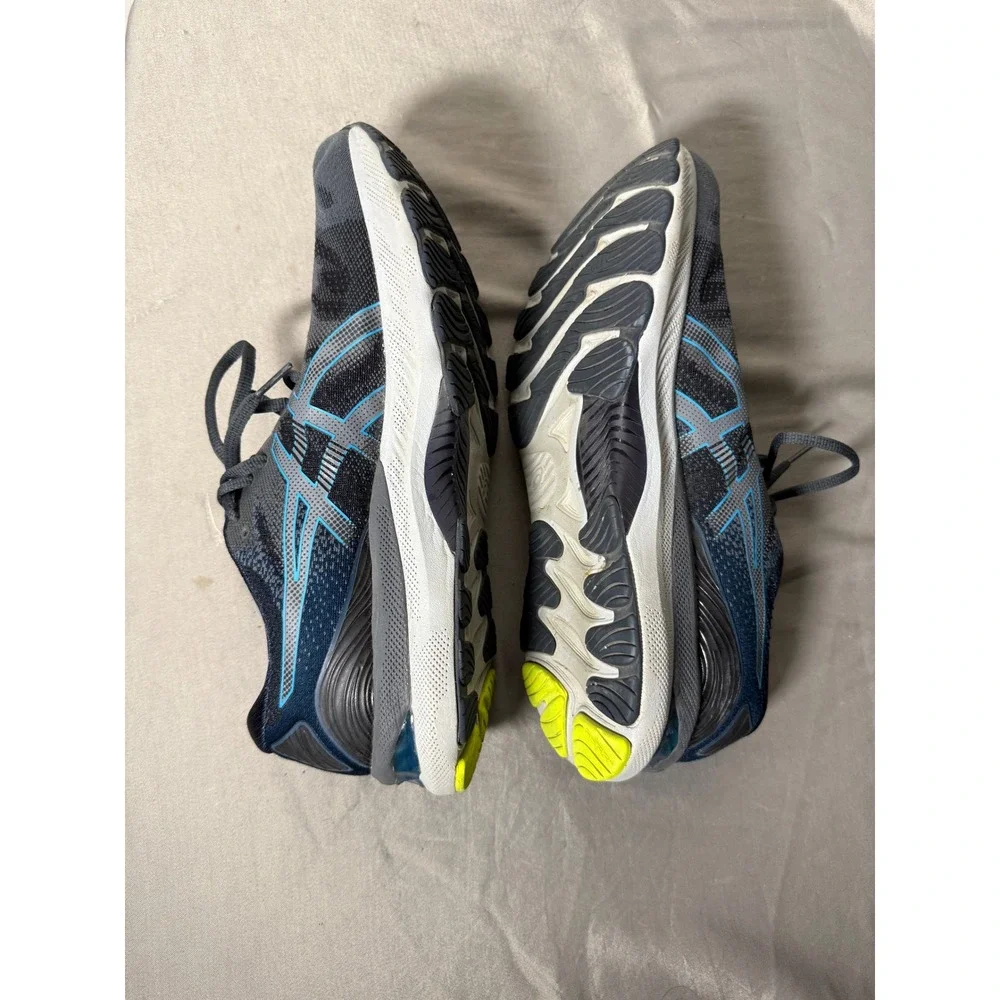 Asics Gel-Nimbus 23 Mens 12.5 Athletic Running Shoes Grey Blue Sneaker